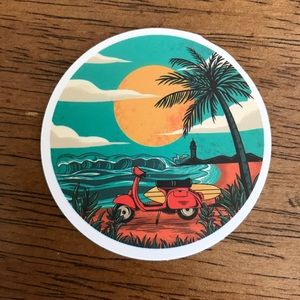 2/$8 Summer Scene at the Beach Laptop Sticker
